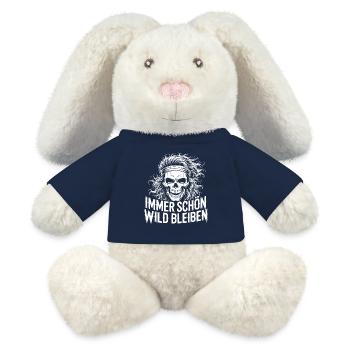 Totenkopf mit wildem Haar - MiniFeet® RecycelHase® Creme - French Navy - Vorne