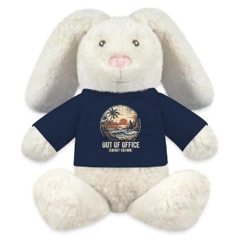 Absent du bureau - Lapin en peluche recyclé MiniFeet® Crème - bleu marine - Devant
