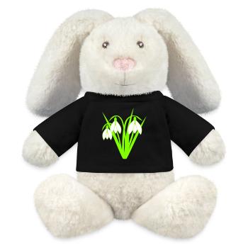 Perce-neige - Lapin en peluche recyclé MiniFeet® Crème - noir - Devant