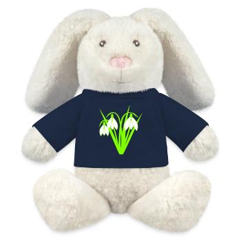 Perce-neige - Lapin en peluche recyclé MiniFeet® Crème - bleu marine - Devant
