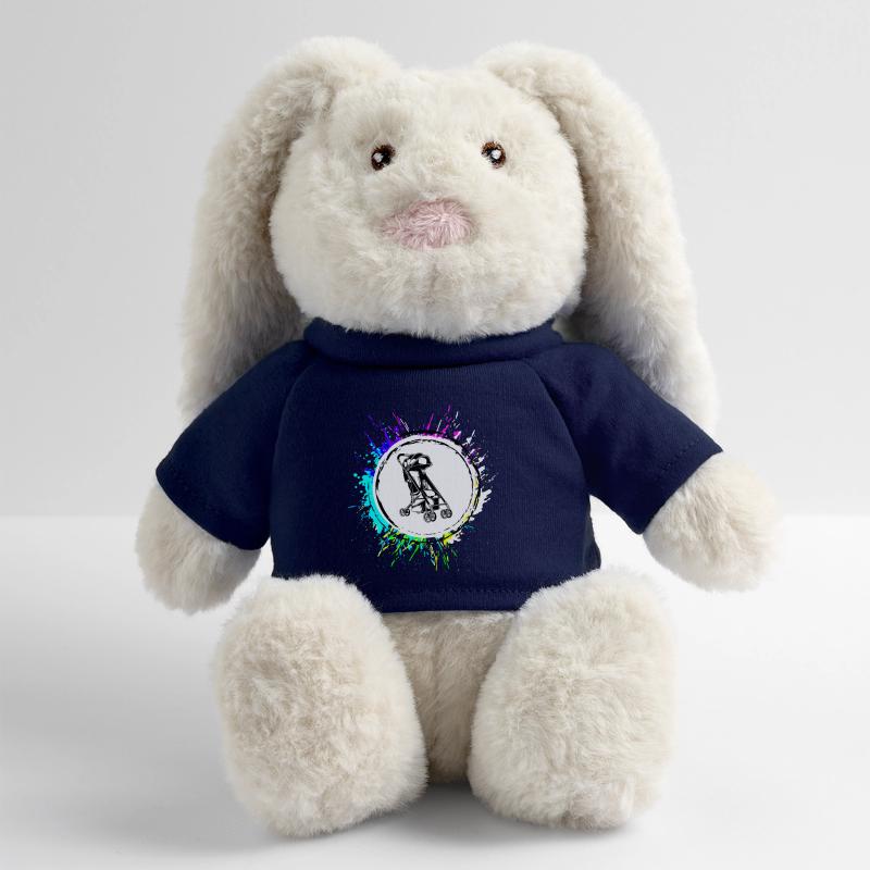 Poussette bébé coloré Lapin en peluche recyclé MiniFeet® Crème
