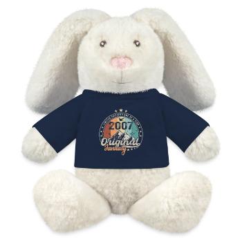 Vintage Retro Januar 2007 Geburtstagsgeschenk - MiniFeet® RecycelHase® Creme - French Navy - Vorne