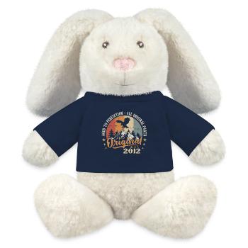 Original 2012 Millésime 2012 Anniversaire - Lapin en peluche recyclé MiniFeet® Crème - bleu marine - Devant