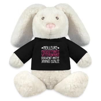 Souvent imitée Meilleure assistante vétérinaire - Lapin en peluche recyclé MiniFeet® Crème - noir - Devant