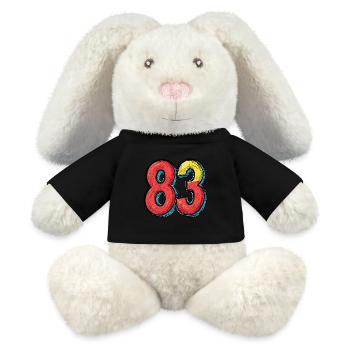 83 Number Comic - MiniFeet® RecycelHase® Bunny Cream - black - Front