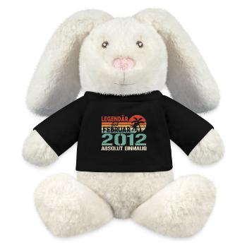 Geburtstagsgeschenk - Jahrgang Februar 2012 - MiniFeet® RecycelHase® Creme - Schwarz - Vorne