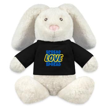 Spread Love Spruch in ukrainischen Landesfarben - MiniFeet® RecycelHase® Creme - Schwarz - Vorne