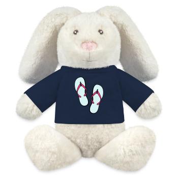 flip flops sommer beach strand party - MiniFeet® RecycelHase® Creme - Hellgrün - Vorne