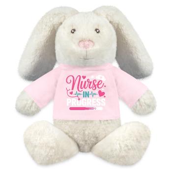 Nurse In Progress Pink Blau - MiniFeet® RecycelHase® Creme - Hellgrün - Vorne