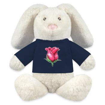 Glitzer Rosa Rose Illustration - MiniFeet® RecycelHase® Creme - French Navy - Vorne