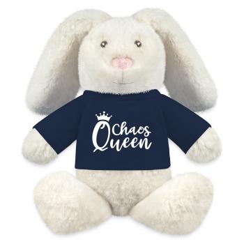 Chaos Queen Chaotin chaotisch Krone Königin Chaot - MiniFeet® RecycelHase® Creme - French Navy - Vorne