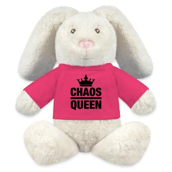 Chaos Queen Chaotin chaotisch Krone Königin Chaot - MiniFeet® RecycelHase® Creme - Pink - Vorne
