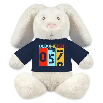 Oldometer 57 Retro 57th Birthday Gift Dad Father - MiniFeet® RecycelHase® Bunny Cream - french navy - Front