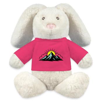 Mountains Clouds Peaks - MiniFeet® RecycelHase® Bunny Cream - pink - Front