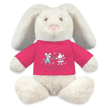 Geburtstagsmaus - MiniFeet® RecycelHase® Creme - Pink - Vorne