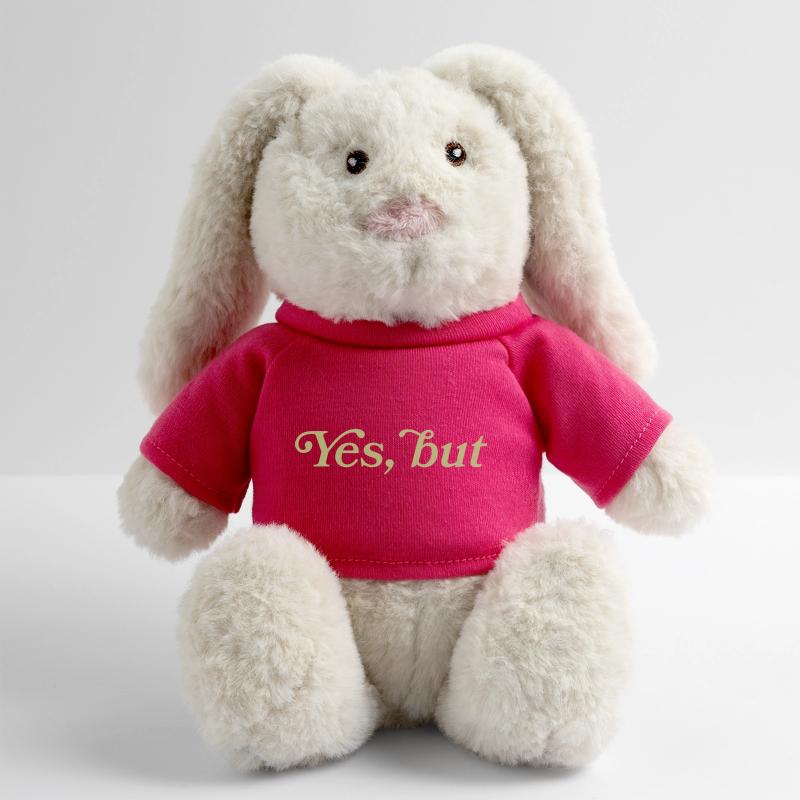 Yes, but – Minimalistisches Statement Lapin en peluche recyclé MiniFeet® Crème