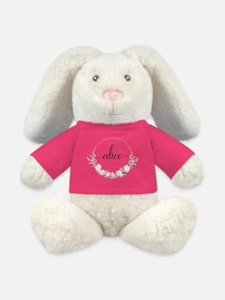 Alice! Name Floral - MiniFeet® RecycelHase® Creme - Pink