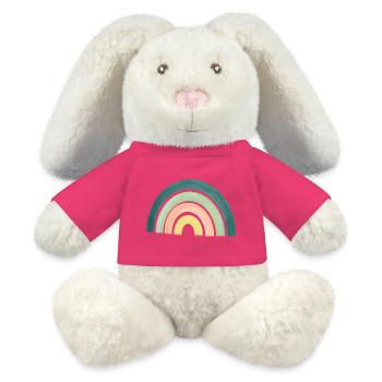arc en ciel - Lapin en peluche recyclé MiniFeet® Crème - rose - Devant