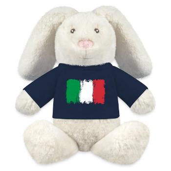 Pinselstriche der italienischen Flagge - MiniFeet® RecycelHase® Creme - French Navy - Vorne