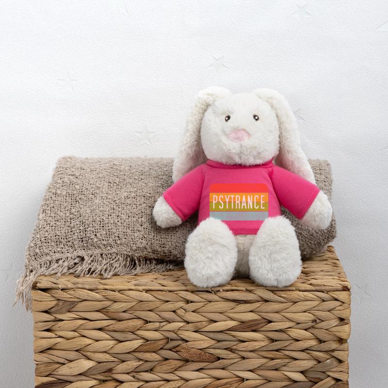 Psytrance Rainbow Stripes MiniFeet® RecycelHase® Bunny Cream