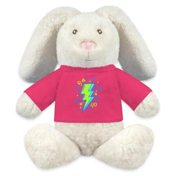 Energiestrahl mit Neonfarben - MiniFeet® RecycelHase® Creme - Pink - Vorne