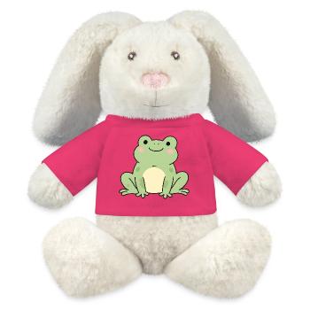 Cuddly Frog Green Charm Toad Frog Design - MiniFeet® RecycelHase® Bunny Cream - pink - Front