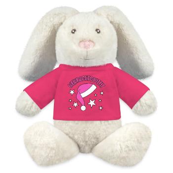 Tenue de Noël - Lapin en peluche recyclé MiniFeet® Crème - rose - Devant