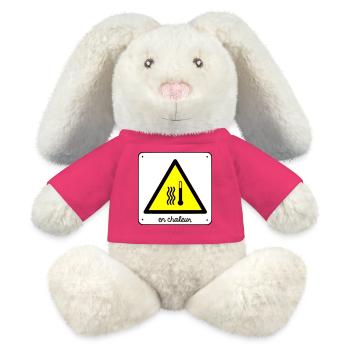 En chaleur - Lapin en peluche recyclé MiniFeet® Crème - rose - Devant