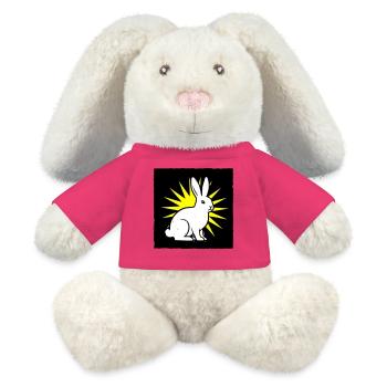 Cool bunny in punk rock & pop art style - MiniFeet® RecycelHase® Bunny Cream - pink - Front