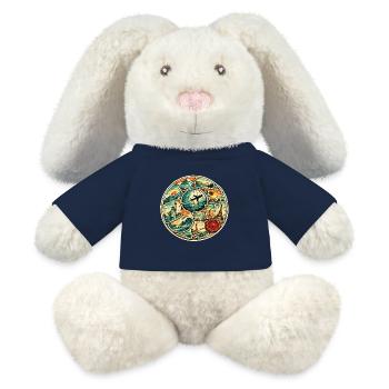 Vol circulaire du globe World Tour - Lapin en peluche recyclé MiniFeet® Crème - bleu marine - Devant
