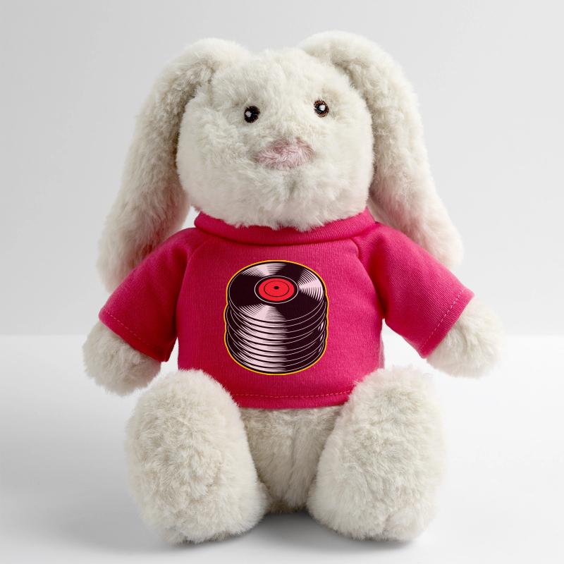 Stack d’albums vinyles Lapin en peluche recyclé MiniFeet® Crème