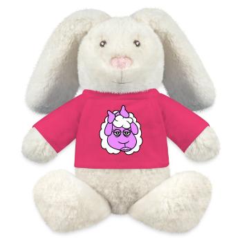 Sheep Girl Woman Face Female Pretty Tired - MiniFeet® RecycelHase® Bunny Cream - pink - Front