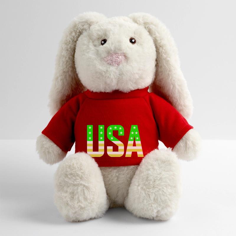 États-Unis vert jaune Lapin en peluche recyclé MiniFeet® Crème