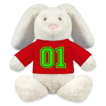 01 eins nummer - MiniFeet® RecycelHase® Creme - Rot - Vorne