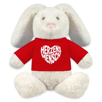 Herzensmensch Herzform - MiniFeet® RecycelHase® Creme - Rot - Vorne