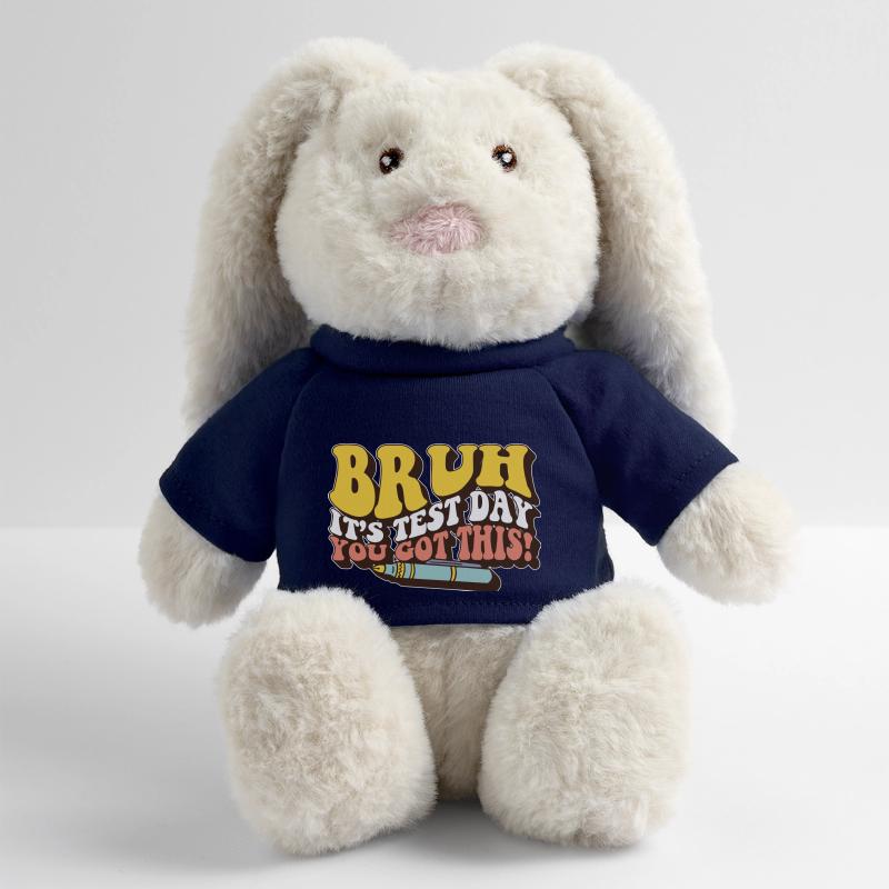 Bruh C’est le jour du test, vous avez cet élève enseignant Lapin en peluche recyclé MiniFeet® Crème
