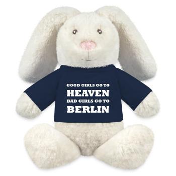Good Girls Bad Girls Berlin - Lapin en peluche recyclé MiniFeet® Crème - bleu marine - Devant