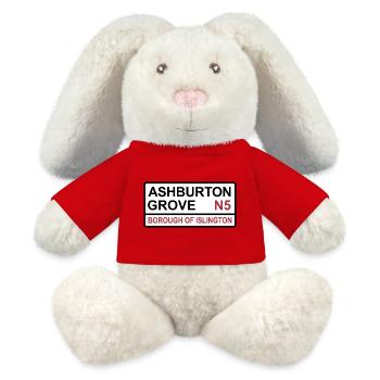 North London Football Team Ashburton Grove Sign - MiniFeet® RecycelHase® Bunny Cream - red - Front