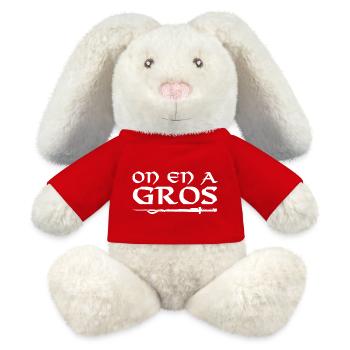 On en a gros - Lapin en peluche recyclé MiniFeet® Crème - rouge - Devant