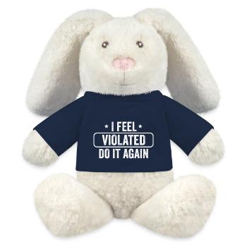 I Feel Violated Do It Again Sarcastic Offensive - MiniFeet® RecycelHase® Bunny Cream - french navy - Front