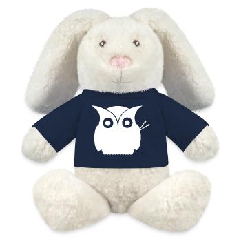 Eule mit Drumsticks - MiniFeet® RecycelHase® Creme - French Navy - Vorne