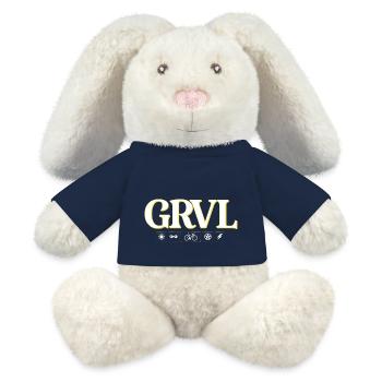 Gravel bike pictograms birthday gift - MiniFeet® RecycelHase® Bunny Cream - french navy - Front