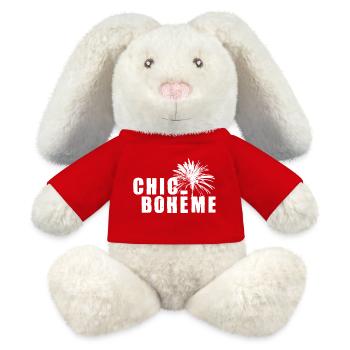Chic Bohème Bohemian Beatnik shabby used look Palm - MiniFeet® RecycelHase® Bunny Cream - red - Front