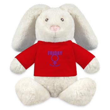 Vendredi Vendredi Semaine Jour de Vénus violet look usé - Lapin en peluche recyclé MiniFeet® Crème - rouge - Devant