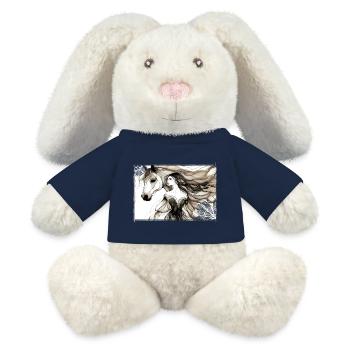 Flowers Women girl fashion design art female style - MiniFeet® RecycelHase® Bunny Cream - french navy - Front