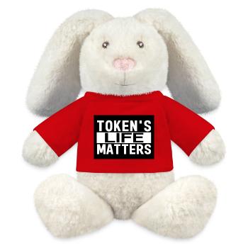 Token's Life Matters - Lapin en peluche recyclé MiniFeet® Crème - rouge - Devant