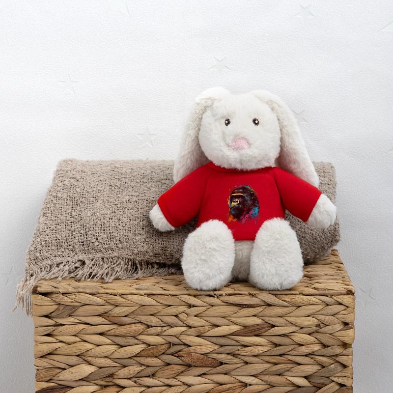 Gorille coloré Splash Art Expression Lapin en peluche recyclé MiniFeet® Crème