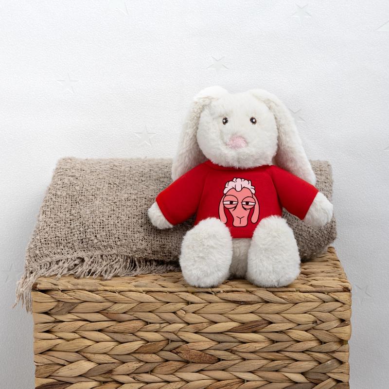 Sheep Skeptical Critical Look Face Head Cool MiniFeet® RecycelHase® Bunny Cream