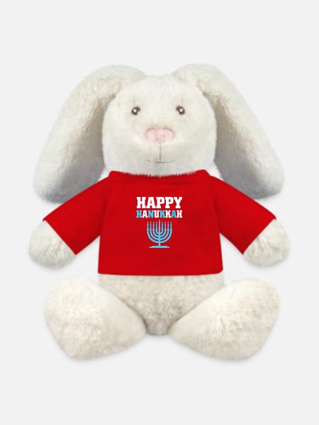 Hanukah Chanukkah Hanukkah - MiniFeet® RecycelHase® Creme - Rot