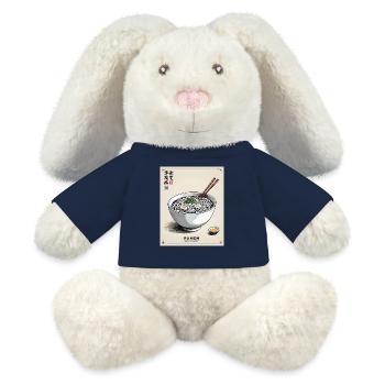 Bol de ramen vintage - Lapin en peluche recyclé MiniFeet® Crème - bleu marine - Devant